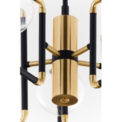 Jupiter 1985 - Lampadario a sospensione con supporto rigido IBRA 5xG9/10W/230V nero/oro