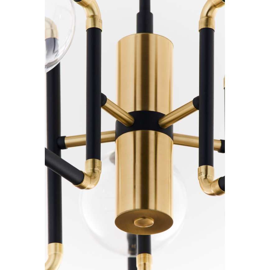 Jupiter 1985 - Lampadario a sospensione con supporto rigido IBRA 5xG9/10W/230V nero/oro