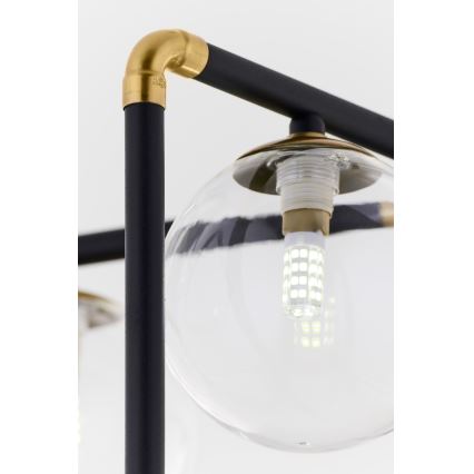 Jupiter 1985 - Lampadario a sospensione con supporto rigido IBRA 5xG9/10W/230V nero/oro