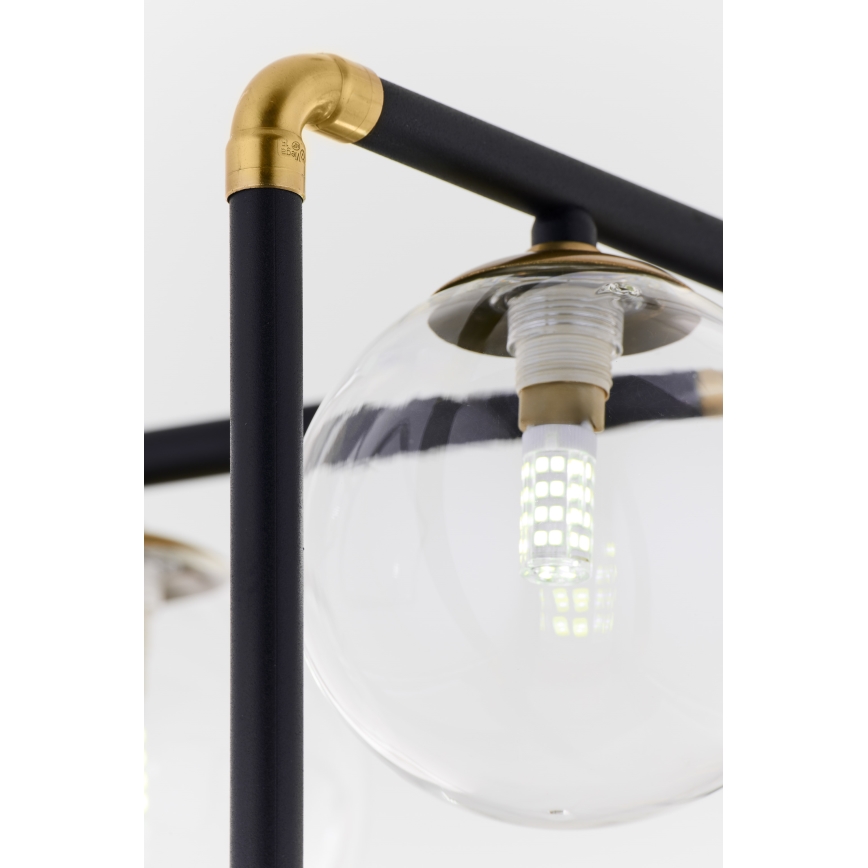 Jupiter 1985 - Lampadario a sospensione con supporto rigido IBRA 5xG9/10W/230V nero/oro