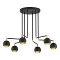 Jupiter 1987 - Lampadario a sospensione con supporto rigido VILAR 6xGU10/10W/230V nero/oro