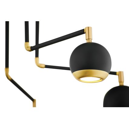 Jupiter 1987 - Lampadario a sospensione con supporto rigido VILAR 6xGU10/10W/230V nero/oro