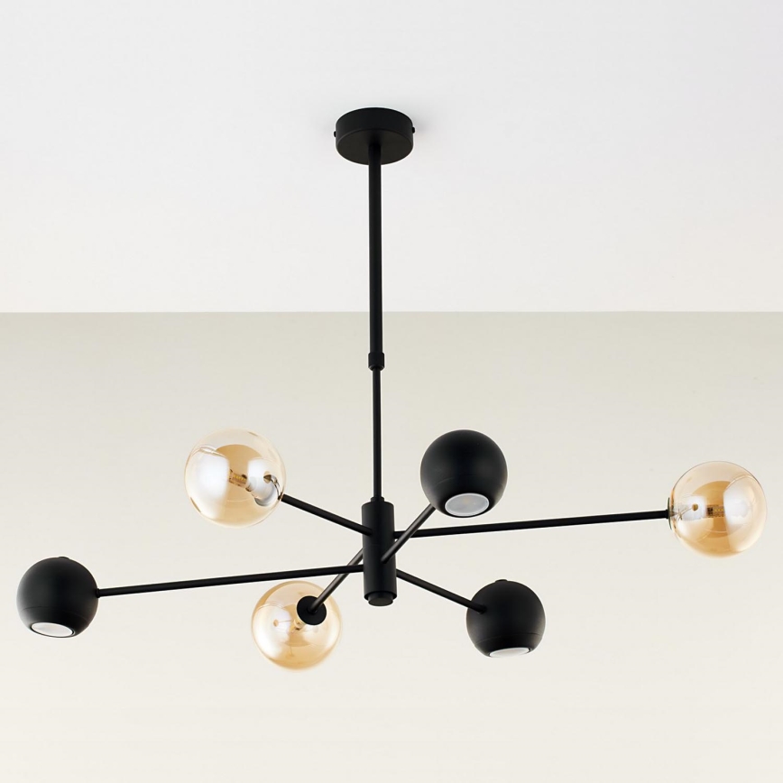 Jupiter 1993 - Lampadario a sospensione con supporto rigido MOKA 3xGU10/10W/230V + 3xG9/10W/230V nero/beige