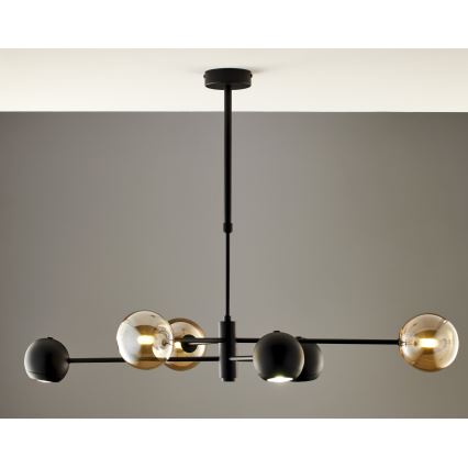 Jupiter 1993 - Lampadario a sospensione con supporto rigido MOKA 3xGU10/10W/230V + 3xG9/10W/230V nero/beige