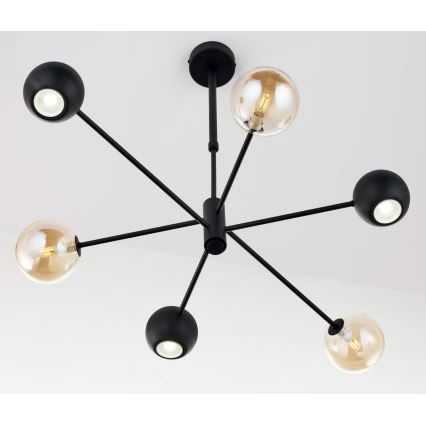 Jupiter 1993 - Lampadario a sospensione con supporto rigido MOKA 3xGU10/10W/230V + 3xG9/10W/230V nero/beige