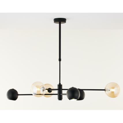 Jupiter 1993 - Lampadario a sospensione con supporto rigido MOKA 3xGU10/10W/230V + 3xG9/10W/230V nero/beige