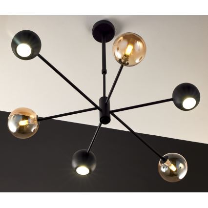 Jupiter 1993 - Lampadario a sospensione con supporto rigido MOKA 3xGU10/10W/230V + 3xG9/10W/230V nero/beige