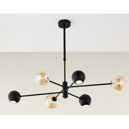 Jupiter 1993 - Lampadario a sospensione con supporto rigido MOKA 3xGU10/10W/230V + 3xG9/10W/230V nero/beige