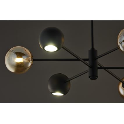 Jupiter 1993 - Lampadario a sospensione con supporto rigido MOKA 3xGU10/10W/230V + 3xG9/10W/230V nero/beige