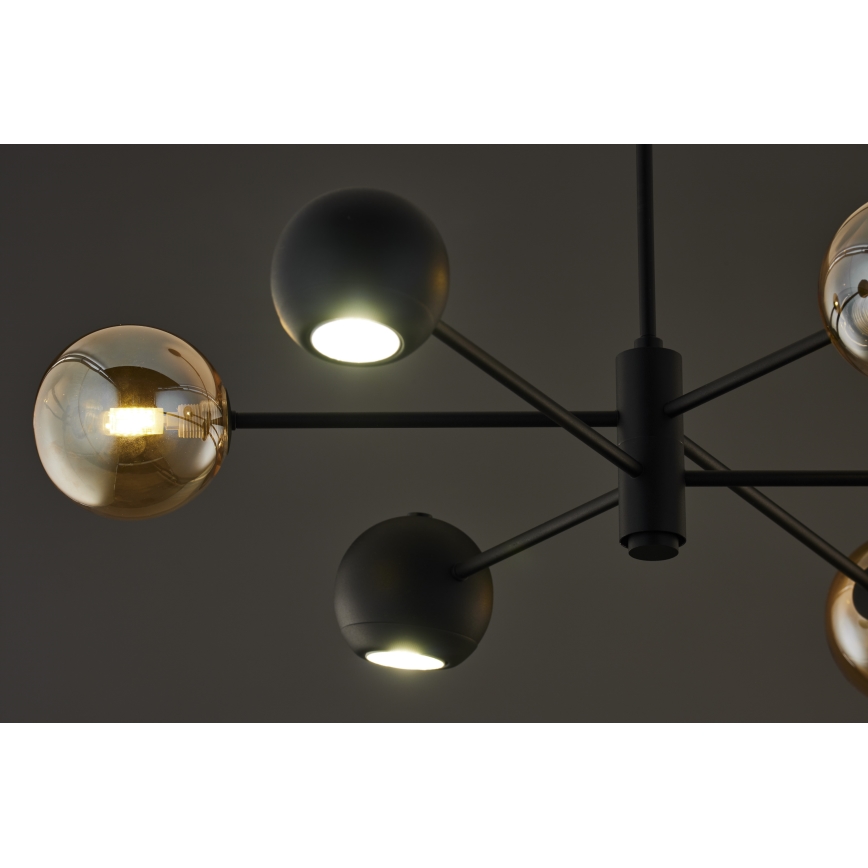 Jupiter 1993 - Lampadario a sospensione con supporto rigido MOKA 3xGU10/10W/230V + 3xG9/10W/230V nero/beige