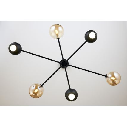 Jupiter 1993 - Lampadario a sospensione con supporto rigido MOKA 3xGU10/10W/230V + 3xG9/10W/230V nero/beige