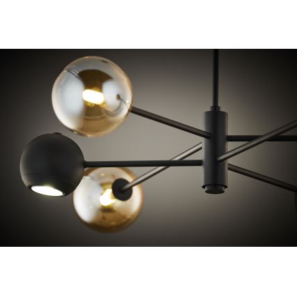 Jupiter 1993 - Lampadario a sospensione con supporto rigido MOKA 3xGU10/10W/230V + 3xG9/10W/230V nero/beige