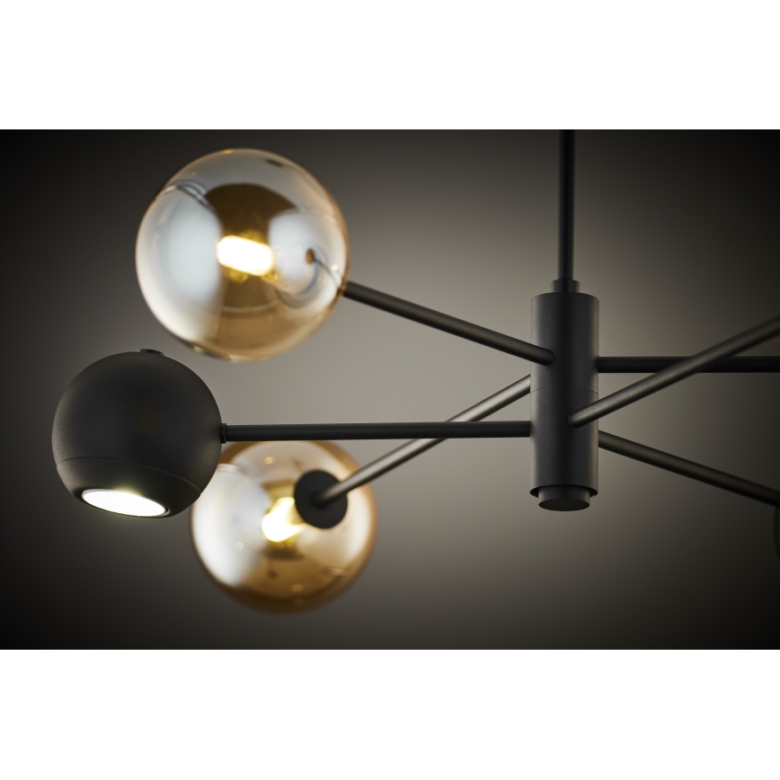 Jupiter 1993 - Lampadario a sospensione con supporto rigido MOKA 3xGU10/10W/230V + 3xG9/10W/230V nero/beige