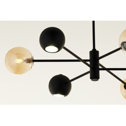 Jupiter 1993 - Lampadario a sospensione con supporto rigido MOKA 3xGU10/10W/230V + 3xG9/10W/230V nero/beige