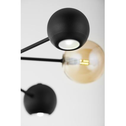 Jupiter 1993 - Lampadario a sospensione con supporto rigido MOKA 3xGU10/10W/230V + 3xG9/10W/230V nero/beige