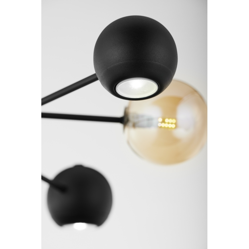 Jupiter 1993 - Lampadario a sospensione con supporto rigido MOKA 3xGU10/10W/230V + 3xG9/10W/230V nero/beige