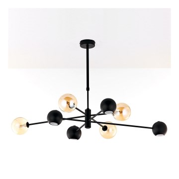 Jupiter 1994 - Lampadario a sospensione con supporto rigido MOKA 4xGU10/10W/230V + 4xG9/10W/230V nero/beige