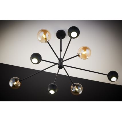 Jupiter 1994 - Lampadario a sospensione con supporto rigido MOKA 4xGU10/10W/230V + 4xG9/10W/230V nero/beige