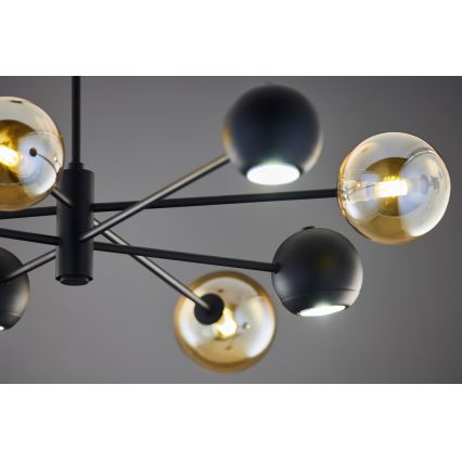 Jupiter 1994 - Lampadario a sospensione con supporto rigido MOKA 4xGU10/10W/230V + 4xG9/10W/230V nero/beige