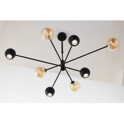 Jupiter 1994 - Lampadario a sospensione con supporto rigido MOKA 4xGU10/10W/230V + 4xG9/10W/230V nero/beige