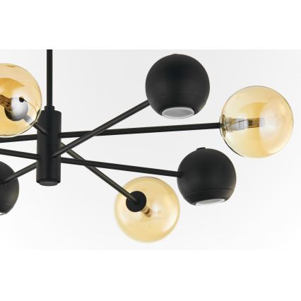 Jupiter 1994 - Lampadario a sospensione con supporto rigido MOKA 4xGU10/10W/230V + 4xG9/10W/230V nero/beige