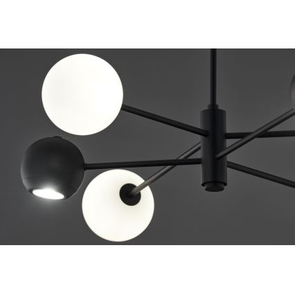 Jupiter 1997 - Lampadario a sospensione con supporto rigido MOKA 3xGU10/10W/230V + 3xG9/10W/230V nero/bianco