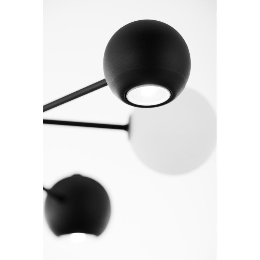 Jupiter 1997 - Lampadario a sospensione con supporto rigido MOKA 3xGU10/10W/230V + 3xG9/10W/230V nero/bianco