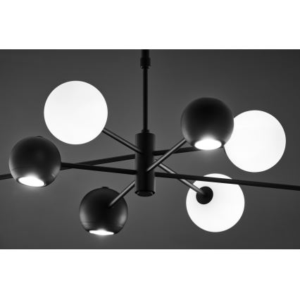 Jupiter 1998 - Lampadario a sospensione con supporto rigido MOKA 4xGU10/10W/230V + 4xG9/10W/230V nero/bianco