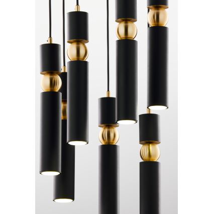 Jupiter 2015 - Lampadario a sospensione con filo ALAS 7xGU10/10W/230V nero/oro