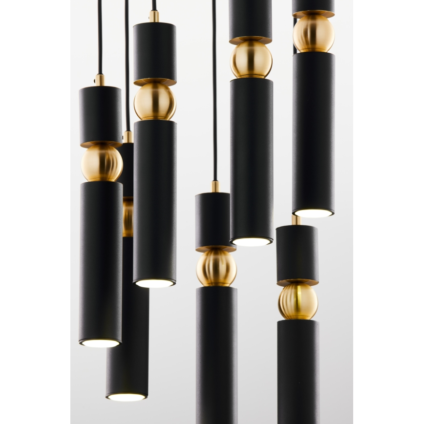 Jupiter 2015 - Lampadario a sospensione con filo ALAS 7xGU10/10W/230V nero/oro