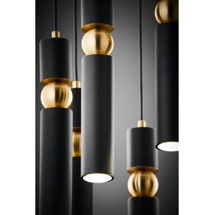 Jupiter 2015 - Lampadario a sospensione con filo ALAS 7xGU10/10W/230V nero/oro