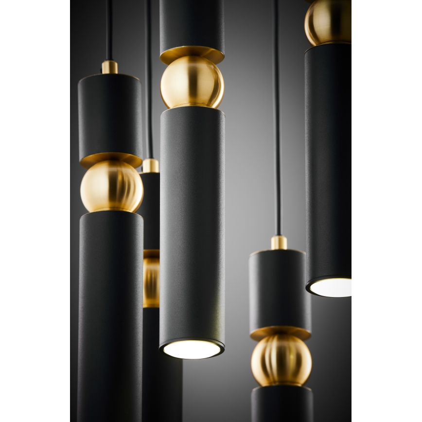 Jupiter 2015 - Lampadario a sospensione con filo ALAS 7xGU10/10W/230V nero/oro