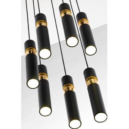Jupiter 2015 - Lampadario a sospensione con filo ALAS 7xGU10/10W/230V nero/oro