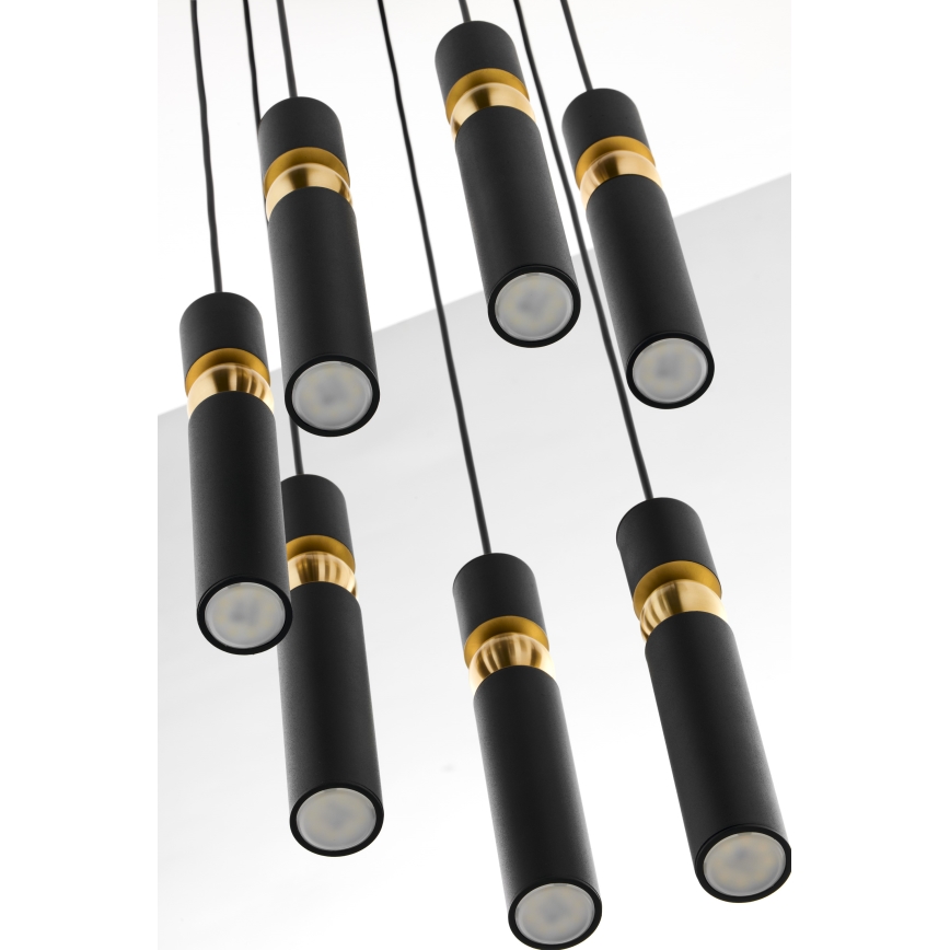 Jupiter 2015 - Lampadario a sospensione con filo ALAS 7xGU10/10W/230V nero/oro