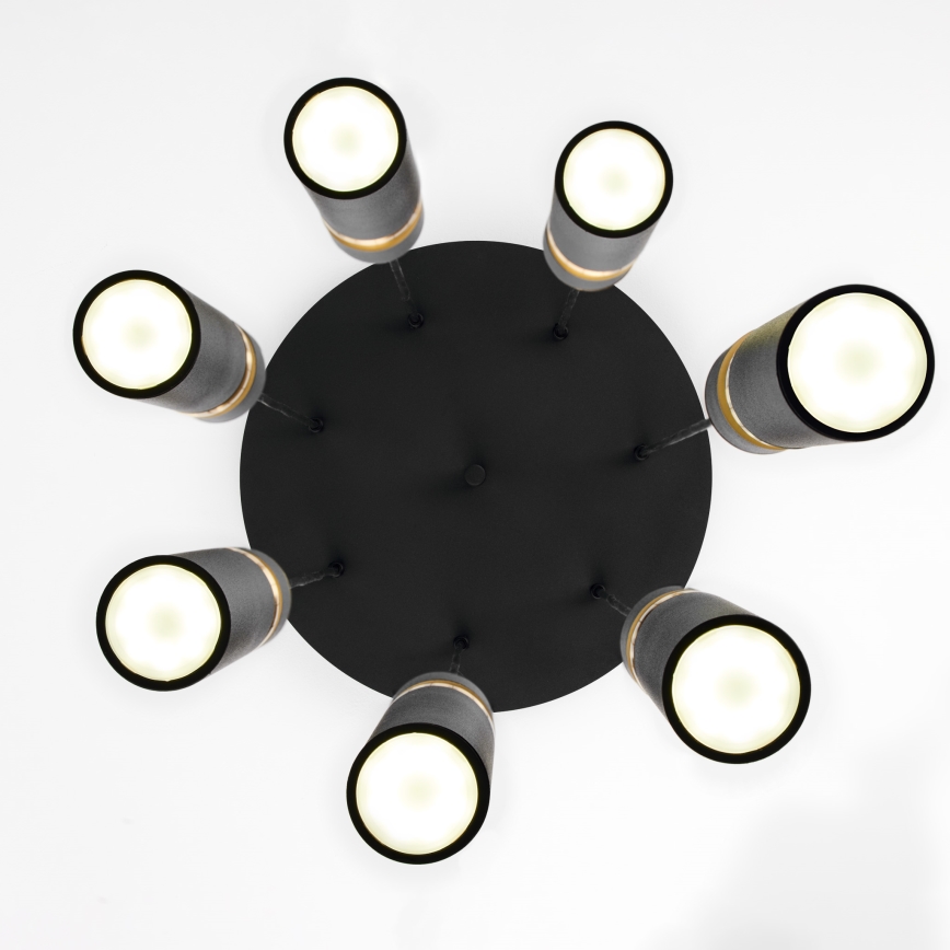 Jupiter 2015 - Lampadario a sospensione con filo ALAS 7xGU10/10W/230V nero/oro
