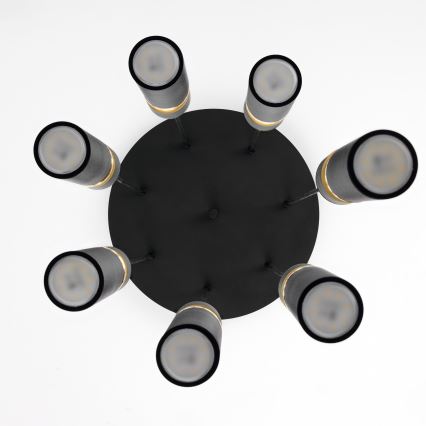 Jupiter 2015 - Lampadario a sospensione con filo ALAS 7xGU10/10W/230V nero/oro