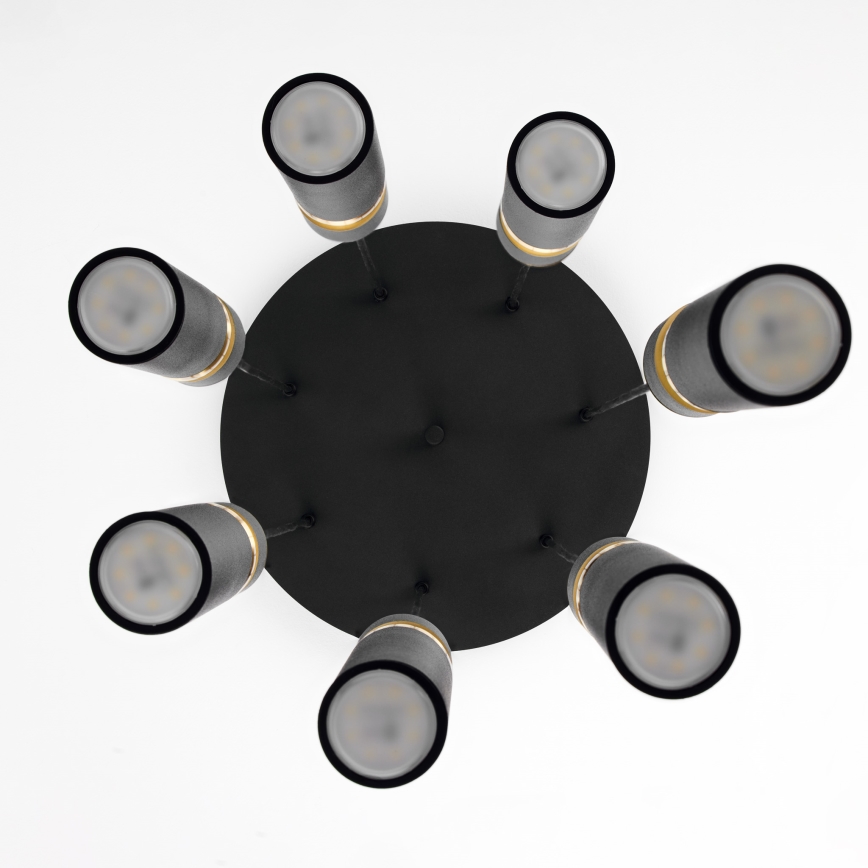 Jupiter 2015 - Lampadario a sospensione con filo ALAS 7xGU10/10W/230V nero/oro