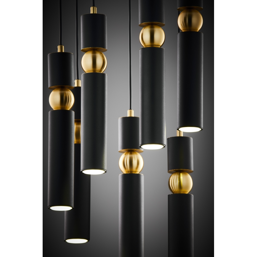 Jupiter 2015 - Lampadario a sospensione con filo ALAS 7xGU10/10W/230V nero/oro