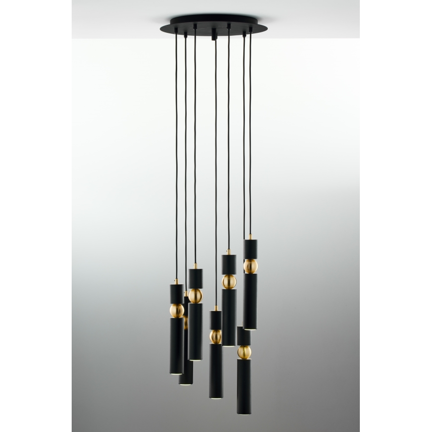 Jupiter 2015 - Lampadario a sospensione con filo ALAS 7xGU10/10W/230V nero/oro