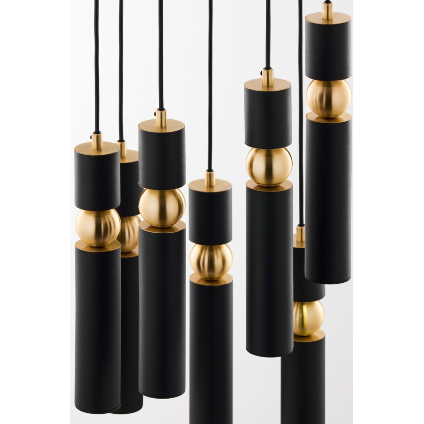 Jupiter 2015 - Lampadario a sospensione con filo ALAS 7xGU10/10W/230V nero/oro