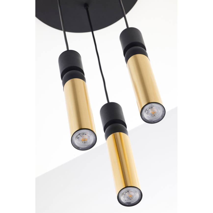 Jupiter 2016 - Lampadario a sospensione con filo ALAS 3xGU10/10W/230V oro/nero