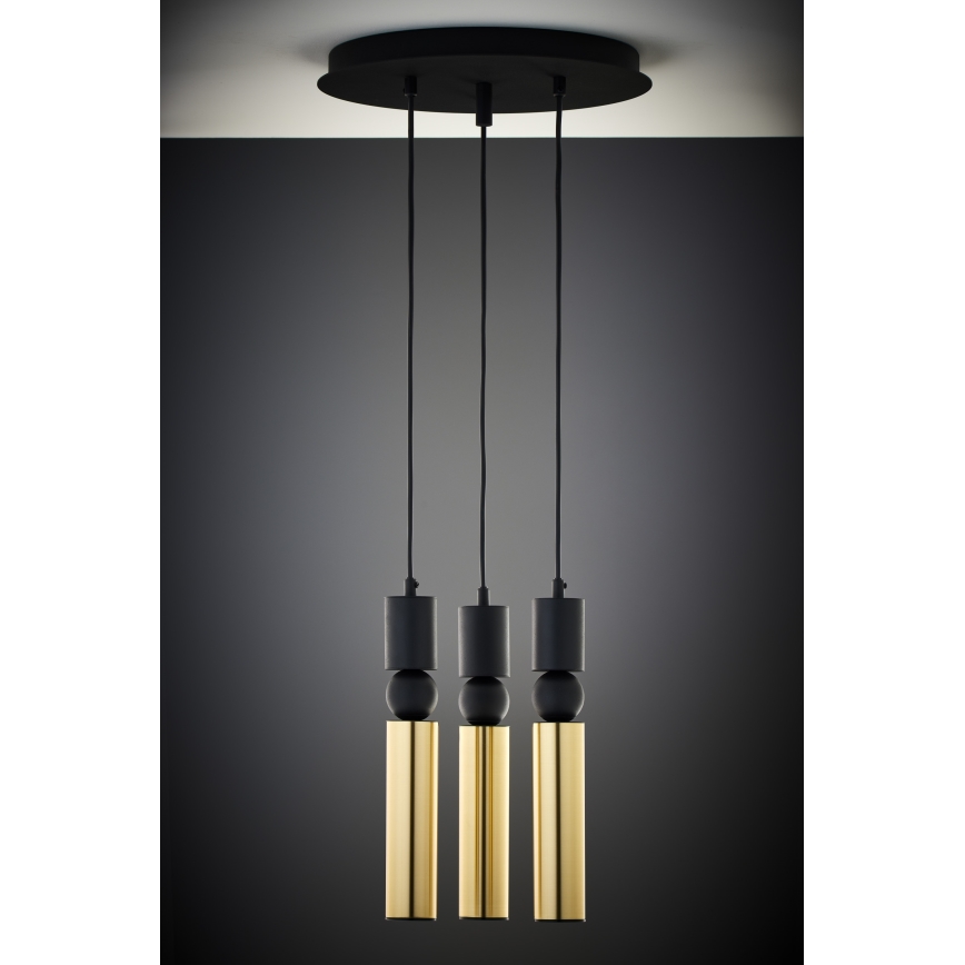 Jupiter 2016 - Lampadario a sospensione con filo ALAS 3xGU10/10W/230V oro/nero