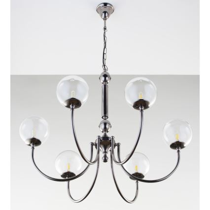 Jupiter 2022 - Lampadario a sospensione con catena BRILLANTE 6xG9/10W/230V cromo lucido