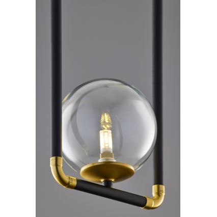 Jupiter 2023 - Lampadario a sospensione con filo ZAFRA 1xG9/10W/230V nero/oro/limpido