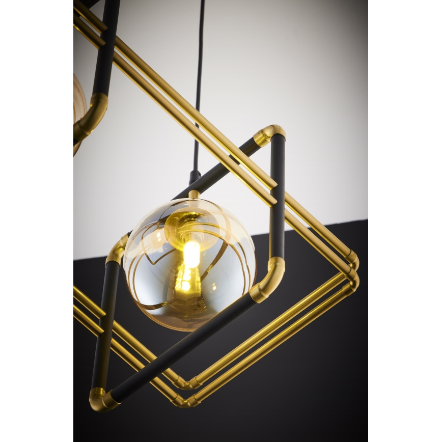 Jupiter 2026 - Lampadario a sospensione con filo FIORI 2xG9/10W/230V nero/oro/beige