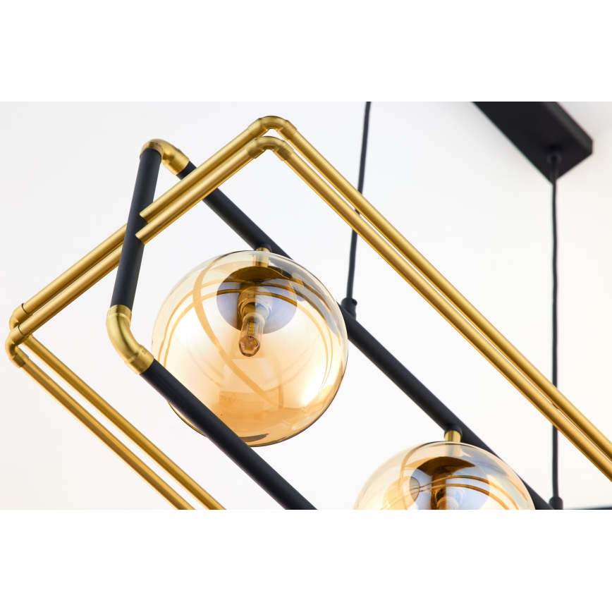 Jupiter 2027 - Lampadario a sospensione con filo FIORI 3xG9/10W/230V nero/oro/beige