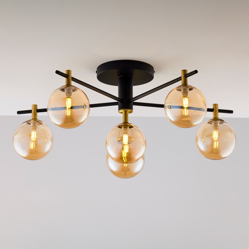 Jupiter 2033 - Lampadario a plafone FIGARO 6xG9/10W/230V nero/oro/beige