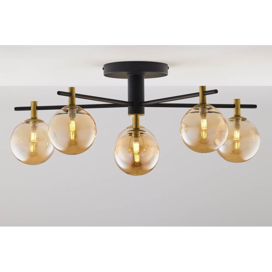 Jupiter 2033 - Lampadario a plafone FIGARO 6xG9/10W/230V nero/oro/beige