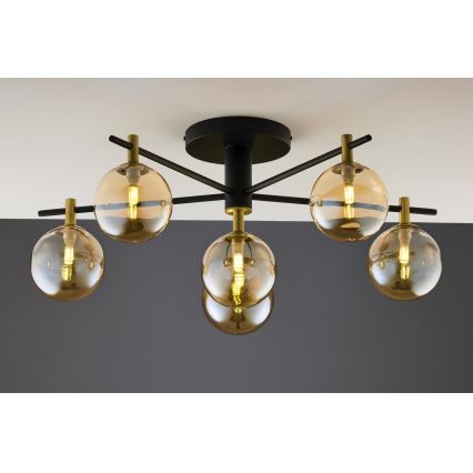Jupiter 2033 - Lampadario a plafone FIGARO 6xG9/10W/230V nero/oro/beige