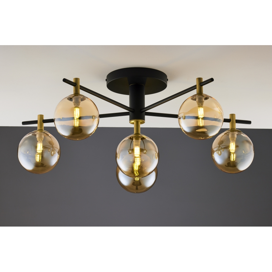 Jupiter 2033 - Lampadario a plafone FIGARO 6xG9/10W/230V nero/oro/beige